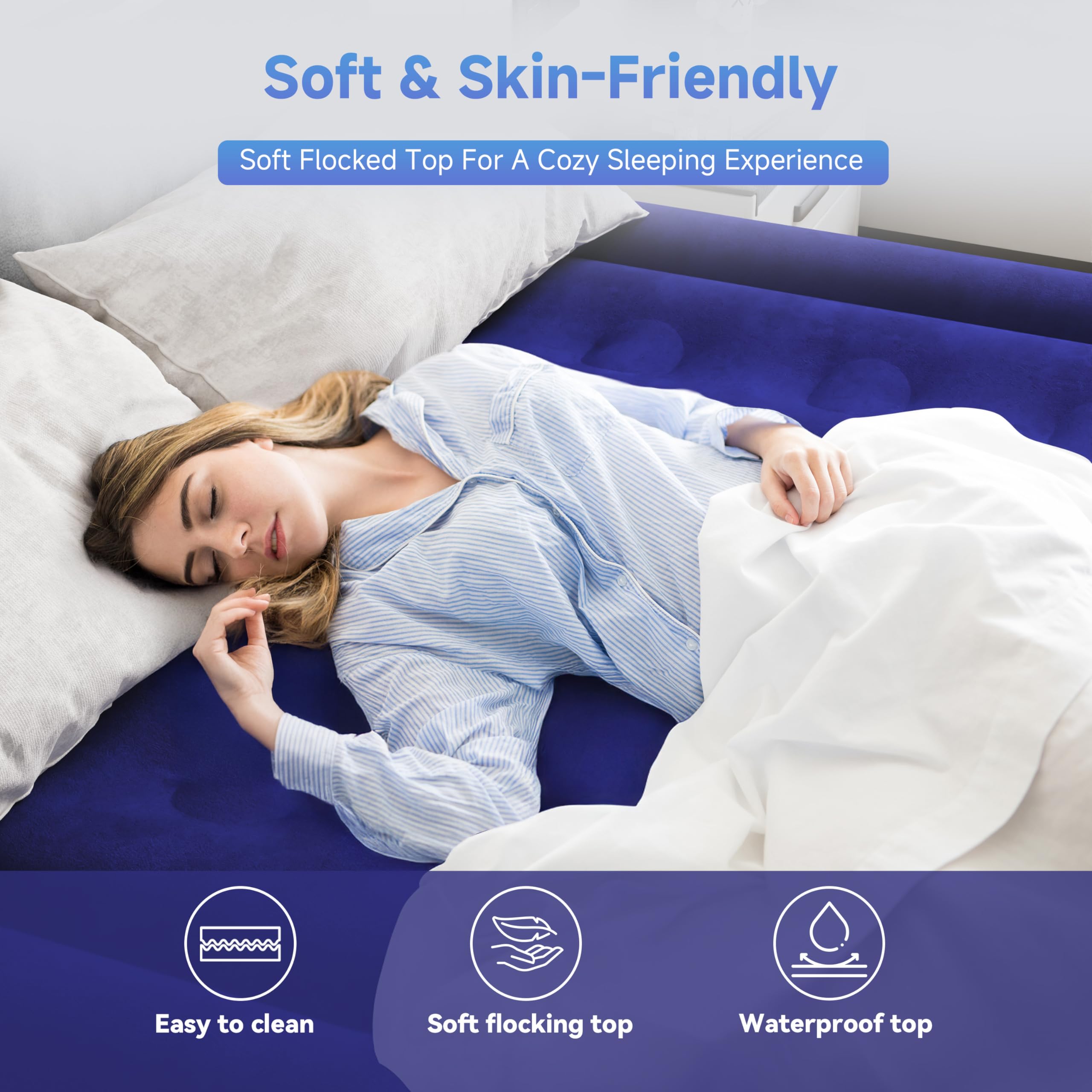 Sebor twin air mattress non-slip bottom ensures stability