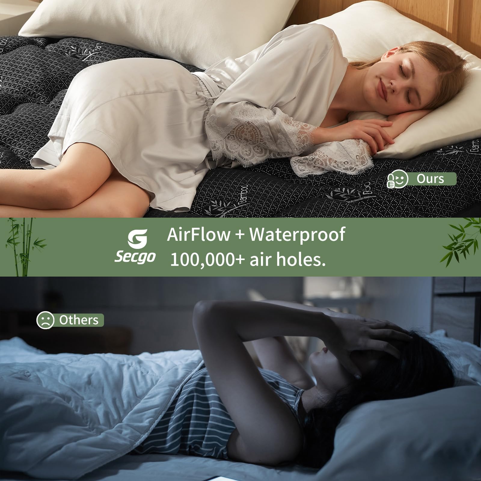 Secure fit for 7 to 21 inch mattresses prevents shifting.