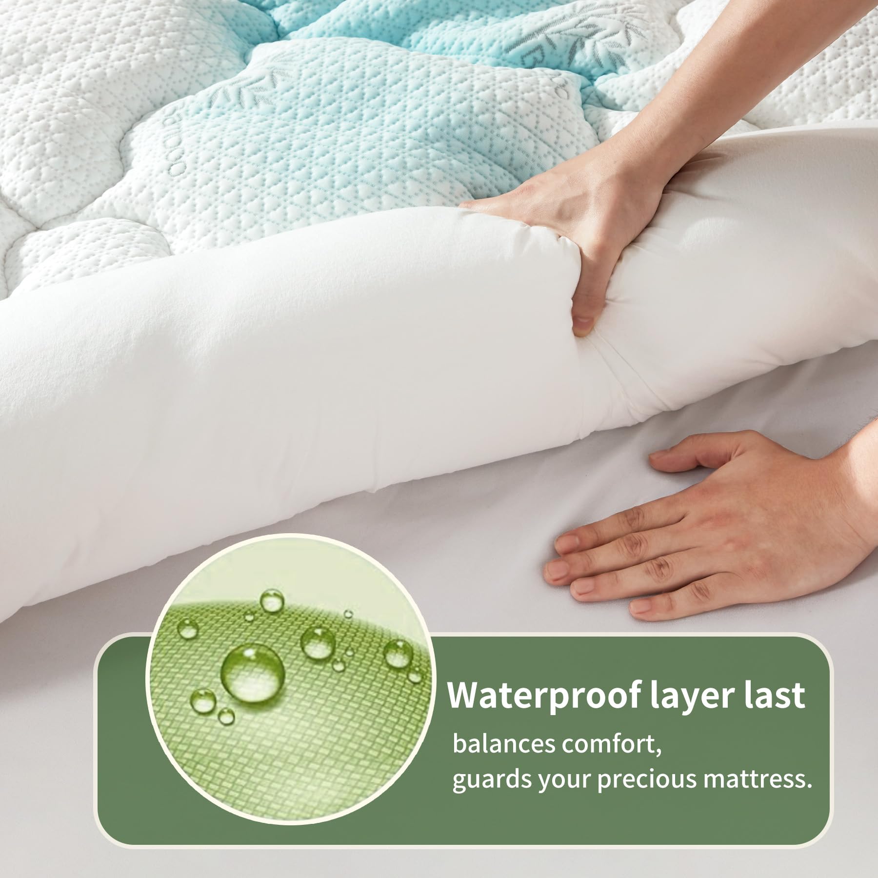 Secgo bottom waterproof barrier protecting the mattress from spills