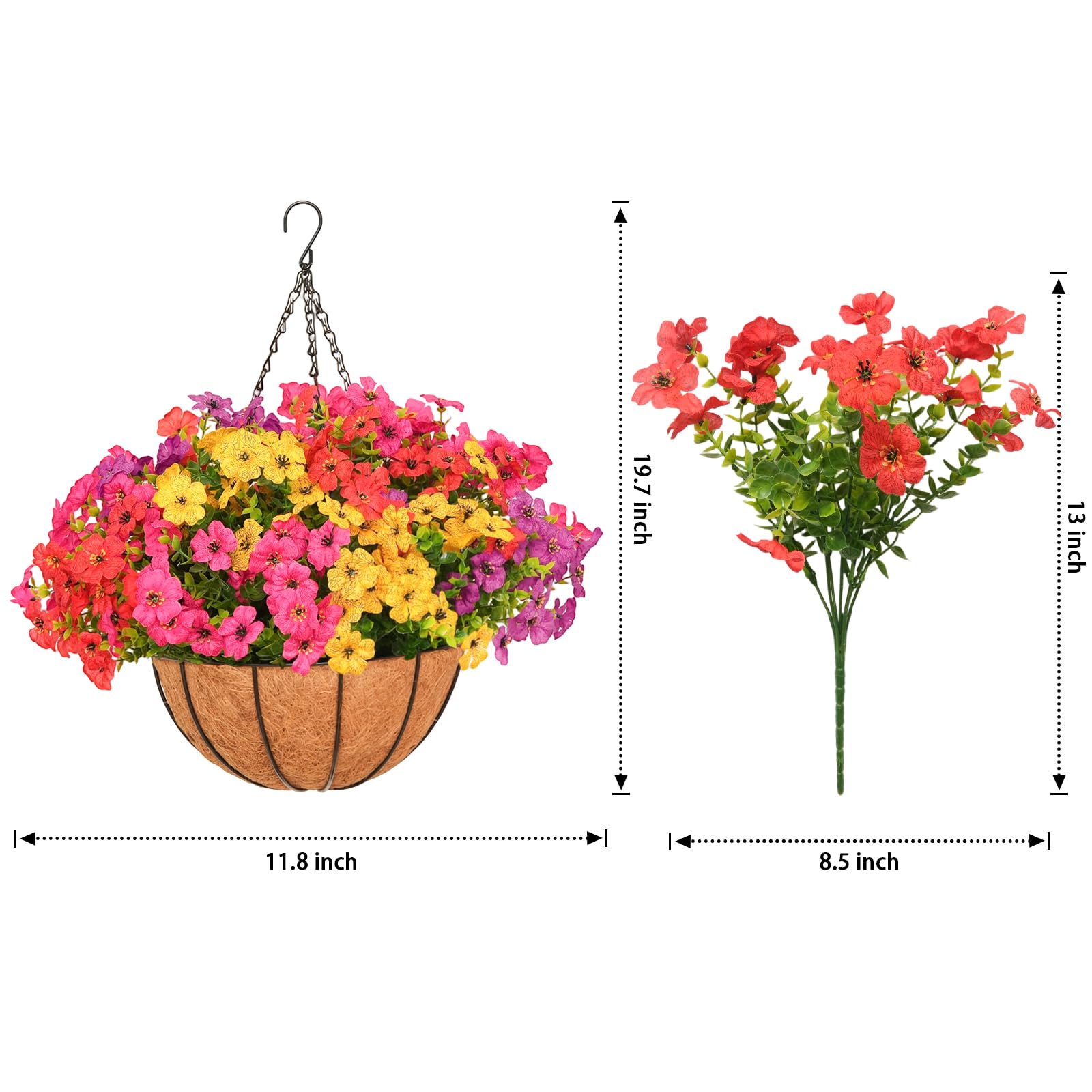 Secqous daisy hanging basket grass ball detail adds natural texture.