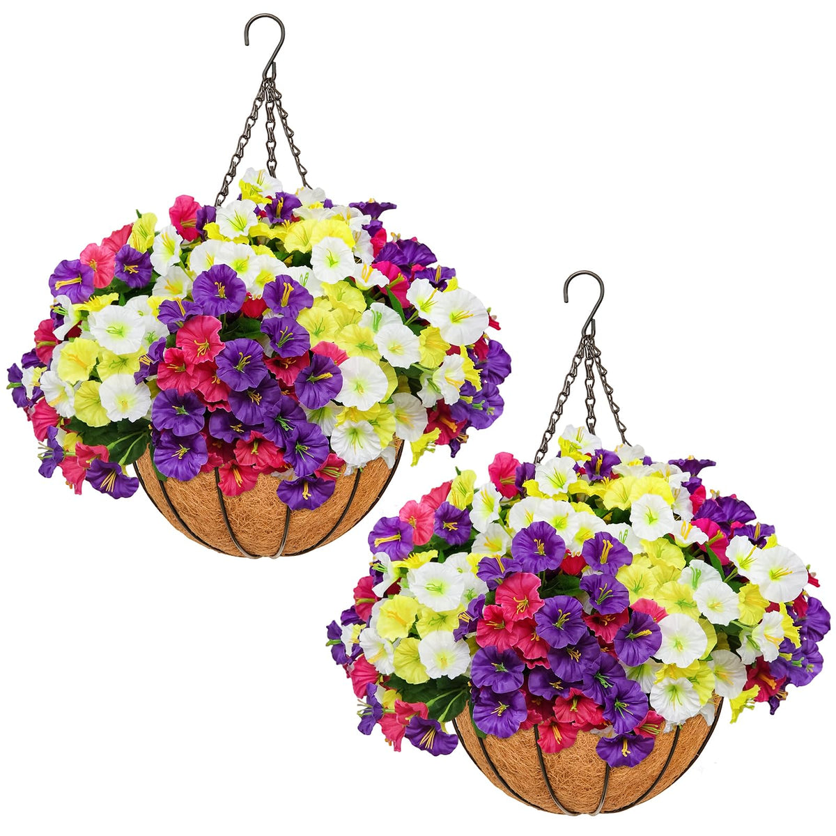 secqous morning glory hanging basket setup for easy outdoor installation.