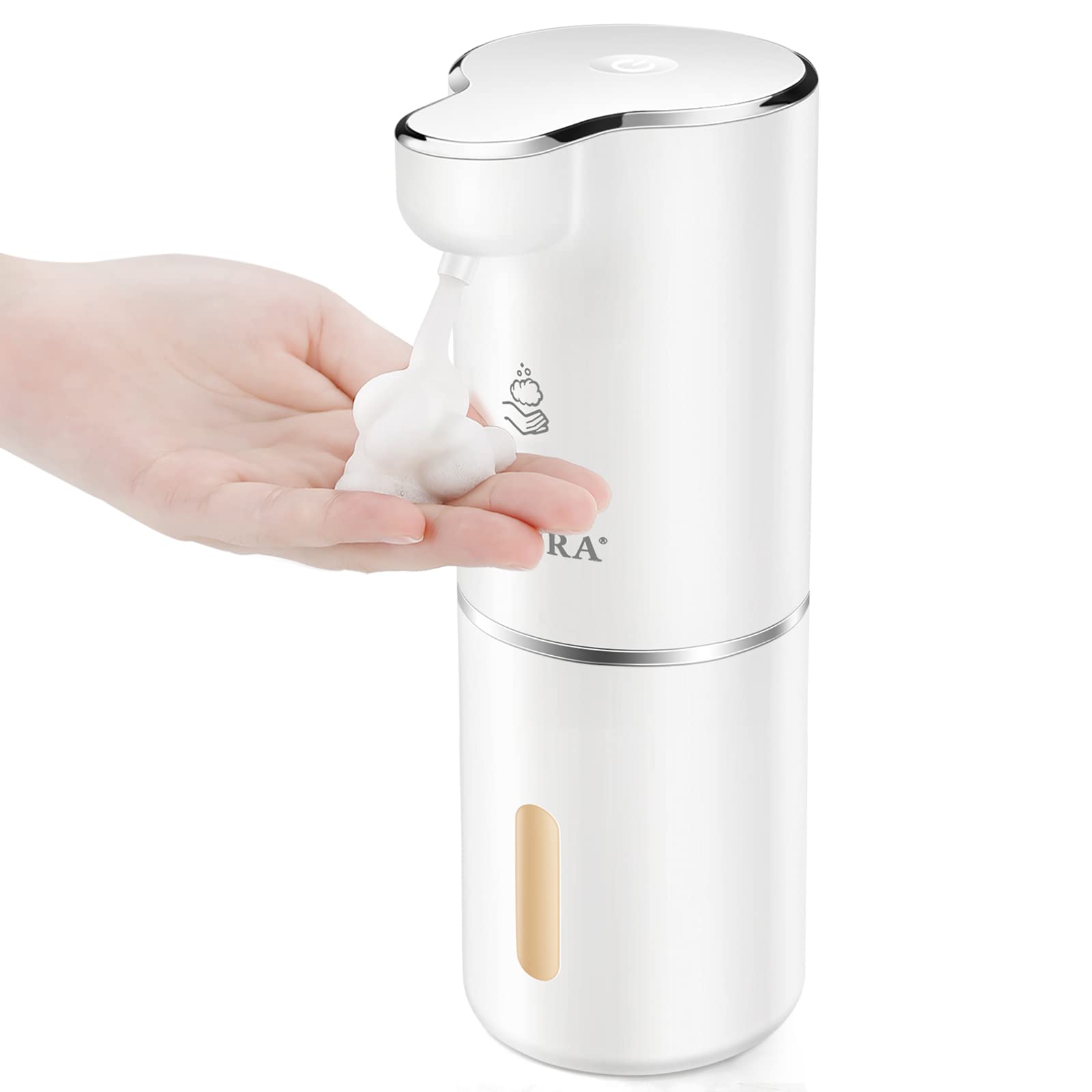 Secura foaming soap dispenser front view with touchless operation for clean hands