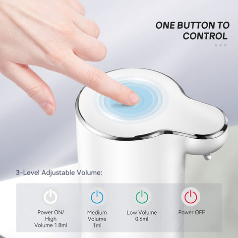 Secura foaming soap dispenser showing sensor light for quick hands-free use