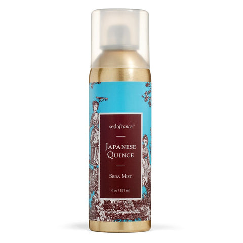 Seda France Classic Toile Room Mist in Japanese Quince White refreshes any room with a vibrant fragrance.