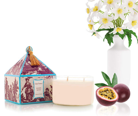 Seda France Japanese Quince 3 Wick Candle wick closeup highlights quality construction.