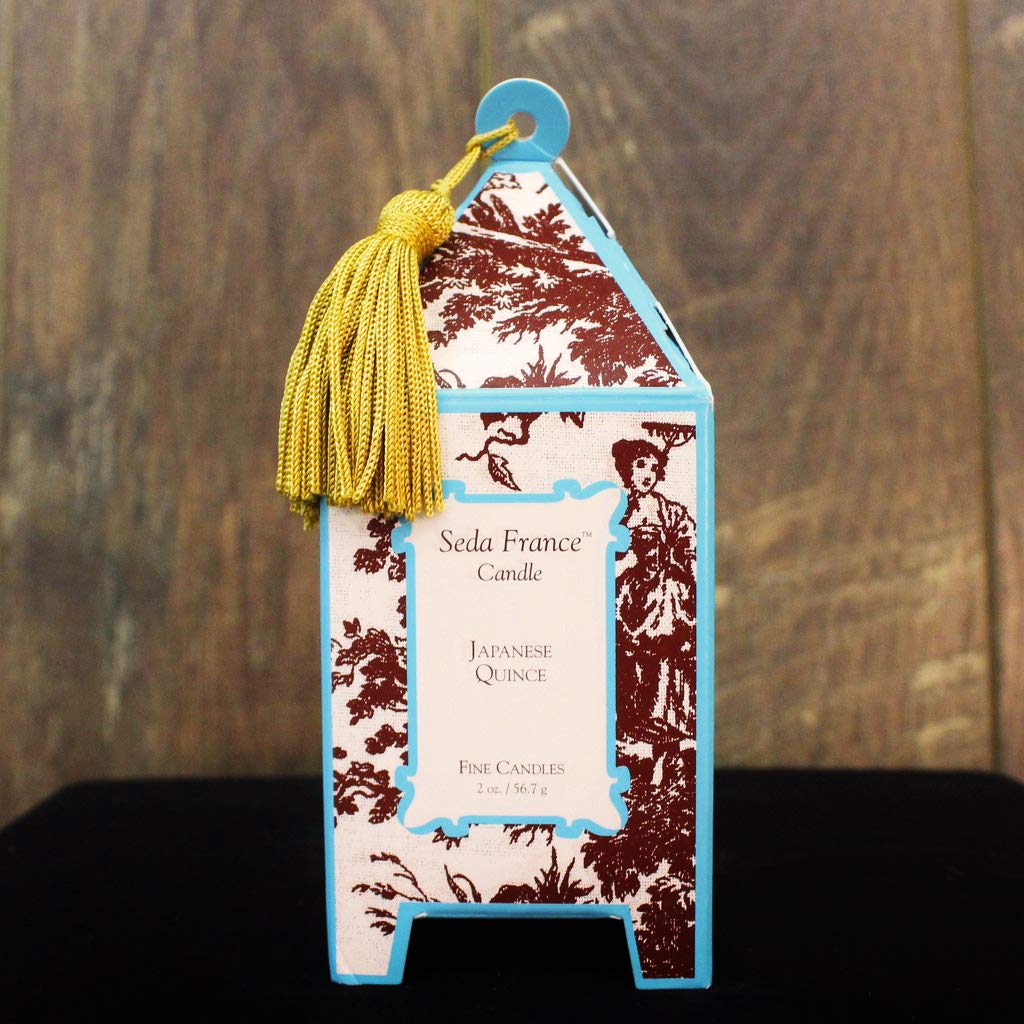 Seda France Japanese Quince Candle fragrance close-up evokes gardenia with violet and freesia