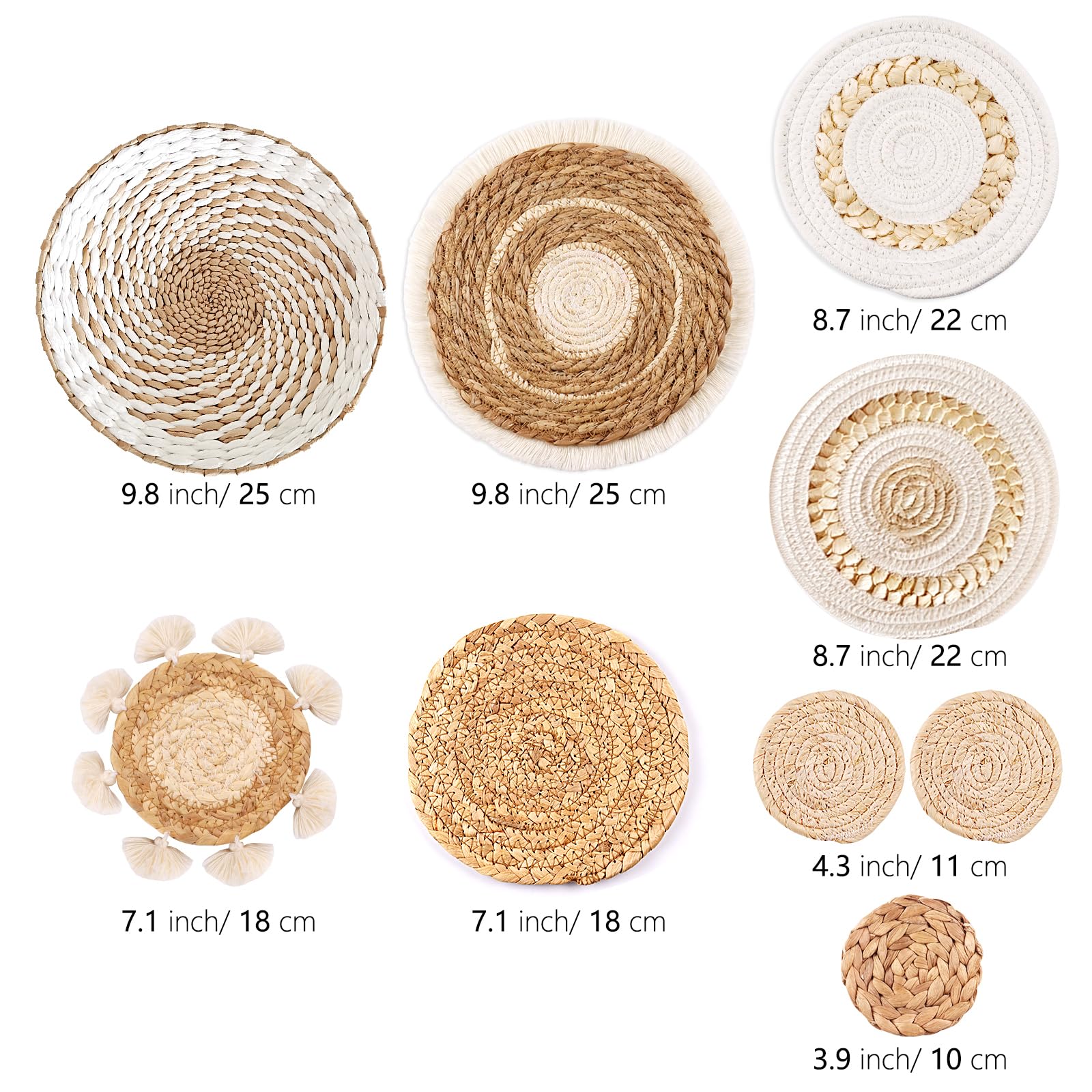 Seagrass and rattan basket display showing earthy tones and texture