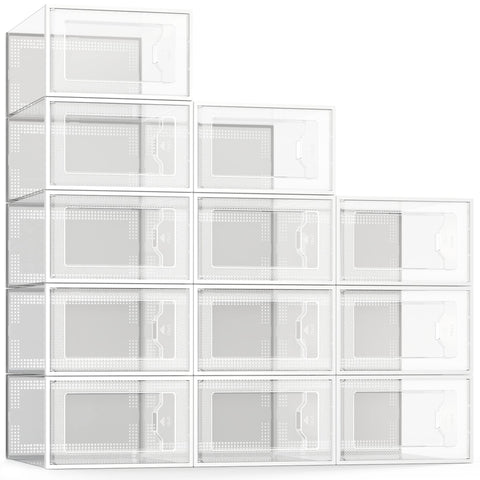 SEE SPRING X-Large shoe storage box front view with clear door for quick selection.