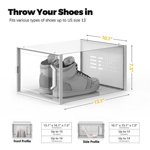 Clear front door highlights sneakers at a glance in entryways