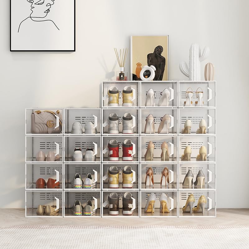 Embedded handle for easy lifting and rearranging footwear