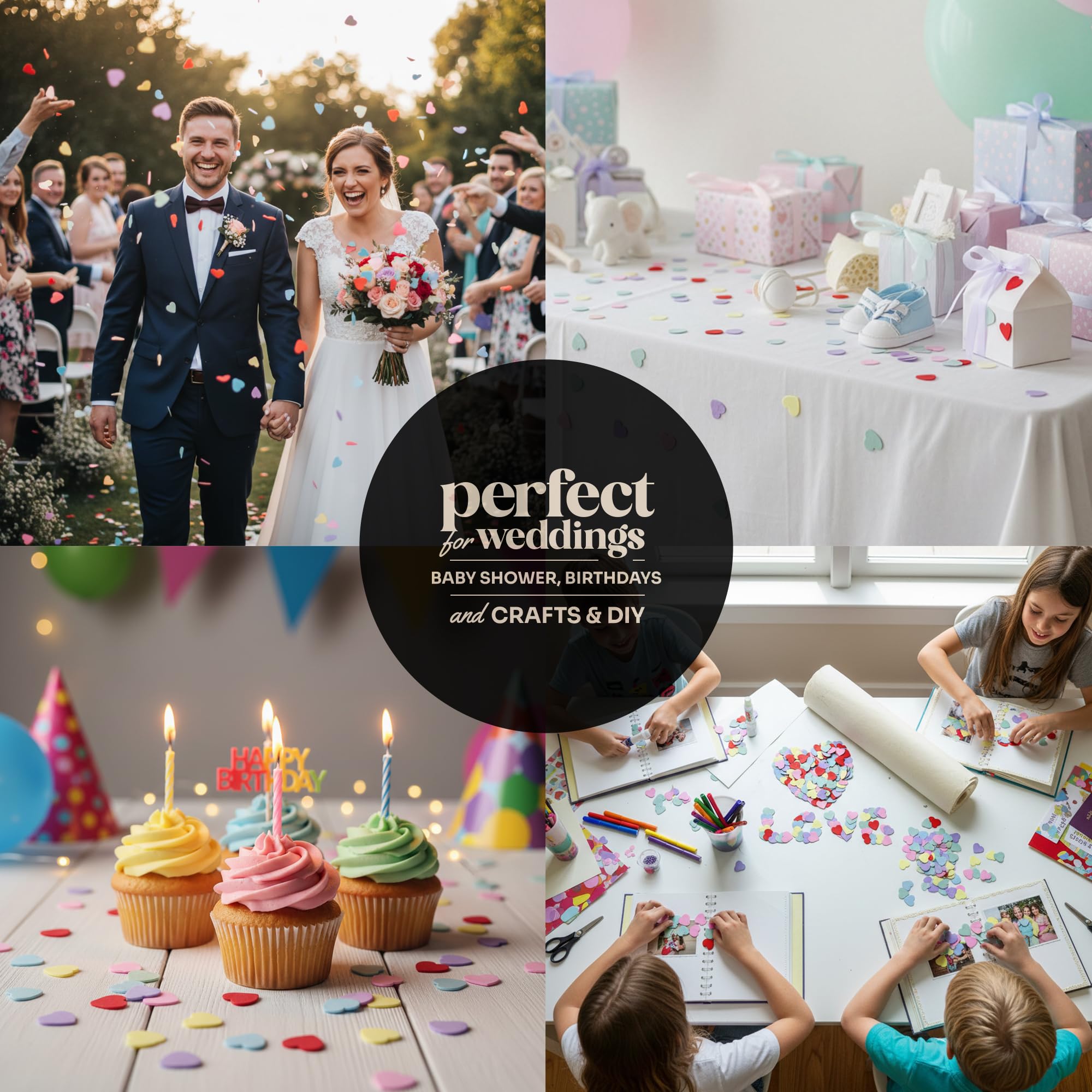 Seed Bloom baby-shower-heart-confetti: playful hearts that sprout in the garden