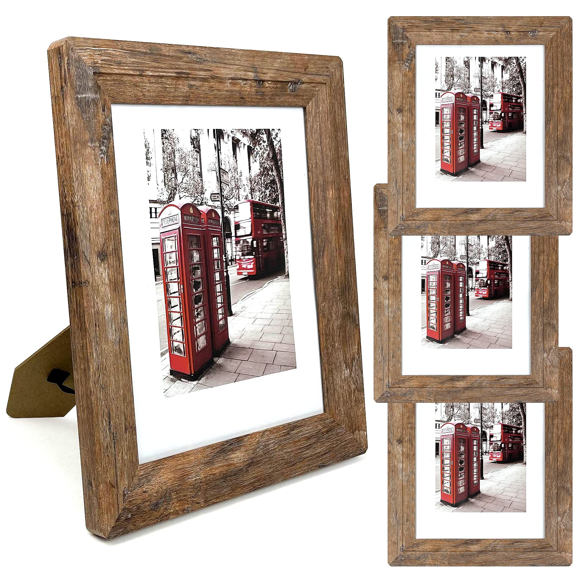 SEEDLING PHOTO FRAME 8x10 set4 rustic brown front view for elegant memories.