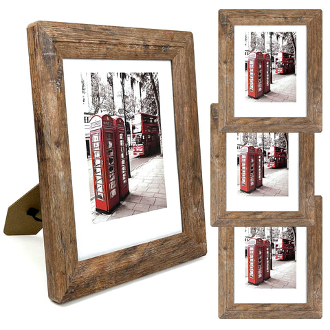 SEEDLING PHOTO FRAME 8x10 set4 rustic brown front view for elegant memories.