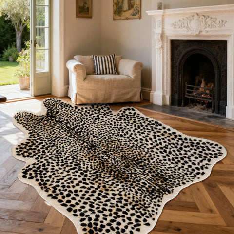 Seek4comfortable leopard print rug adds bold style for a room.