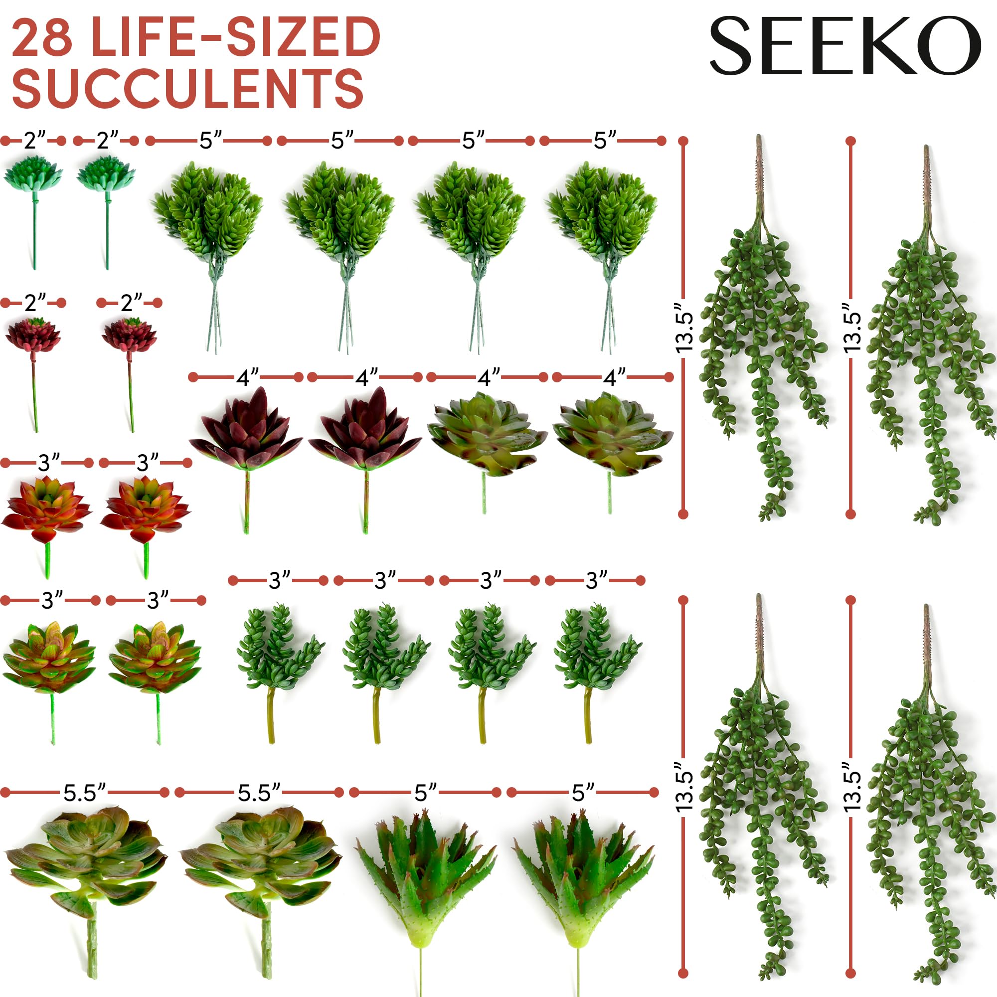 SEEKO Succulents bathroom decor greenery for elegant, low-maintenance spaces