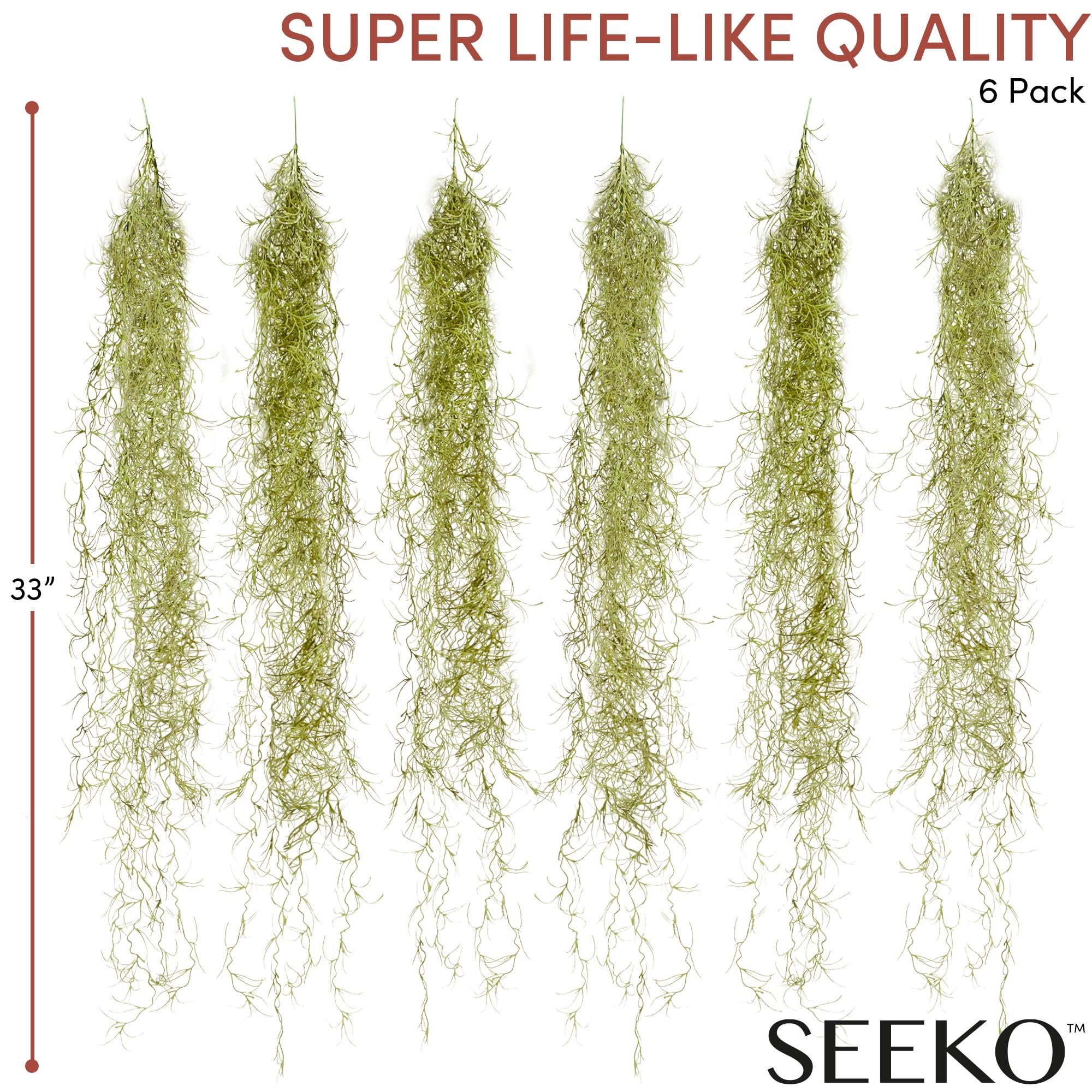 SEEKO Succulents moss drape for versatile planter fills and hanging baskets.