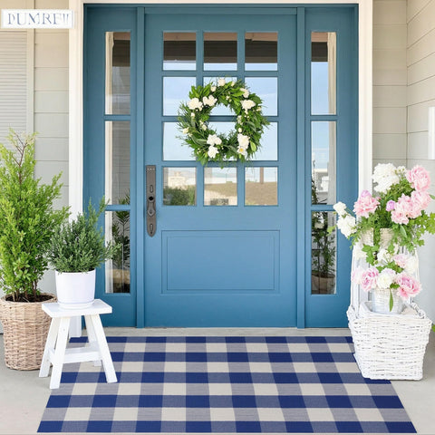 SEEKSEE front door mat for layering with coir doormat, defining entryway style.
