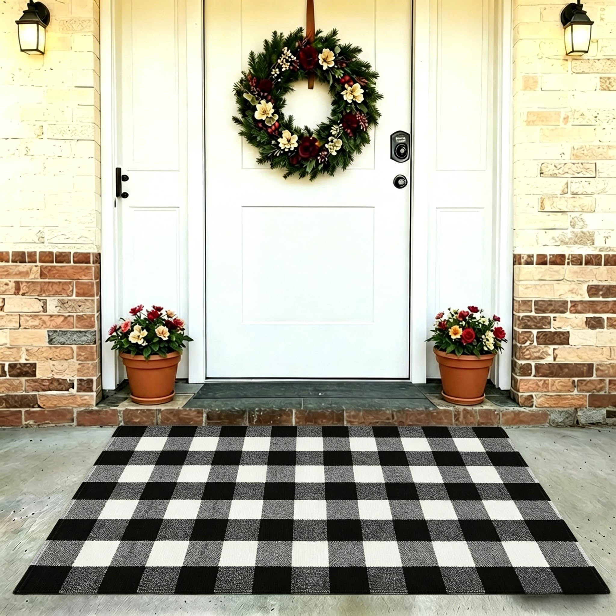SEEKSEE layering rug for front porch supports layered doormat setups