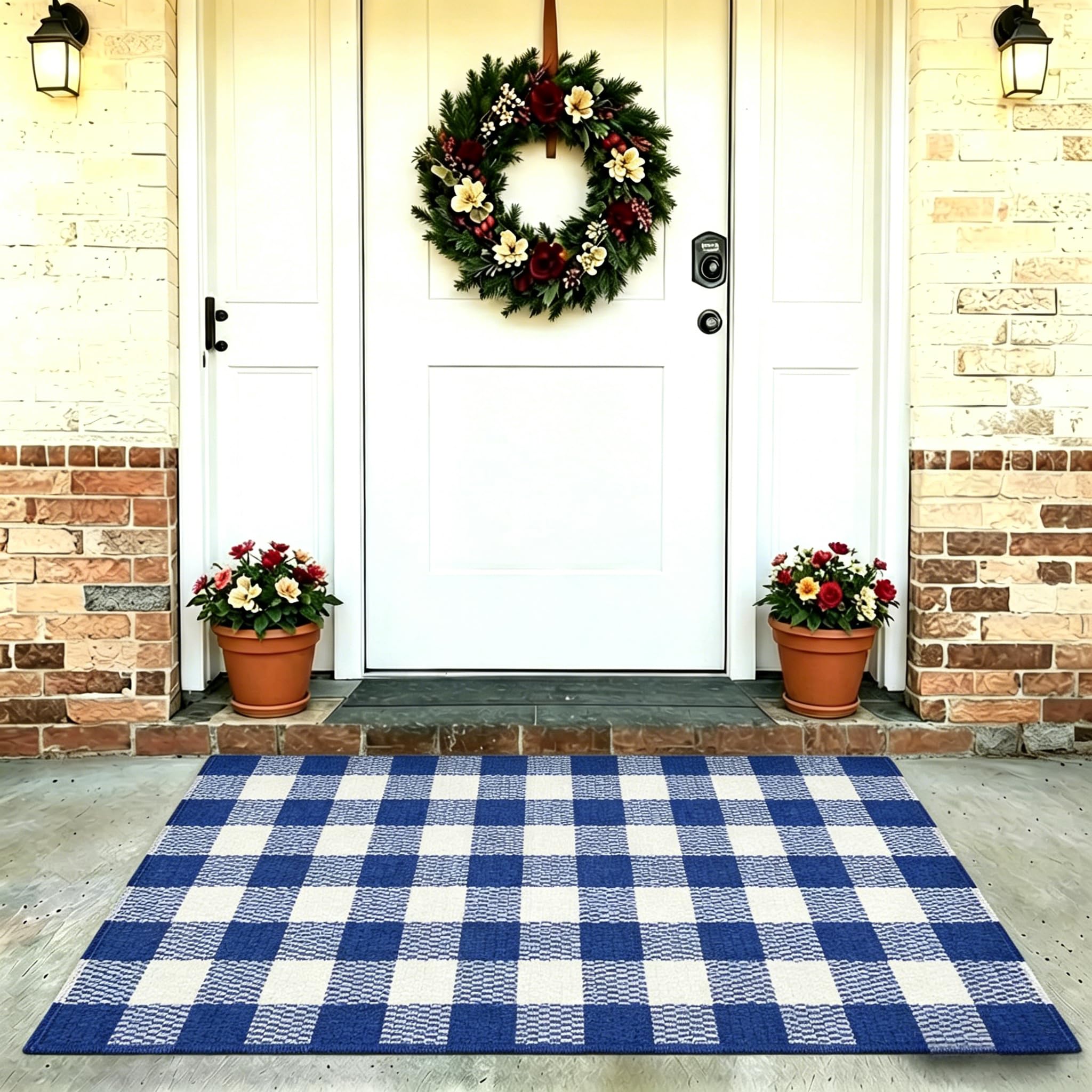 SEEKSEE machine washable outdoor rug, easy to clean after busy outdoor moments.