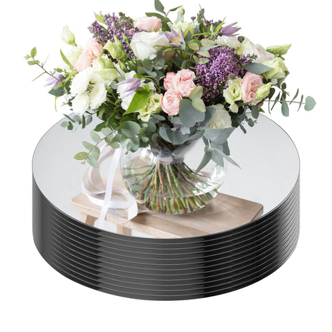 Seelenruhe 12-inch round mirror centerpiece with clear reflection for elegant table decor.