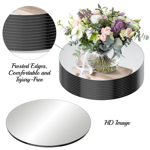 Seelenruhe round mirror 12in display tray for safe candle and floral displays.