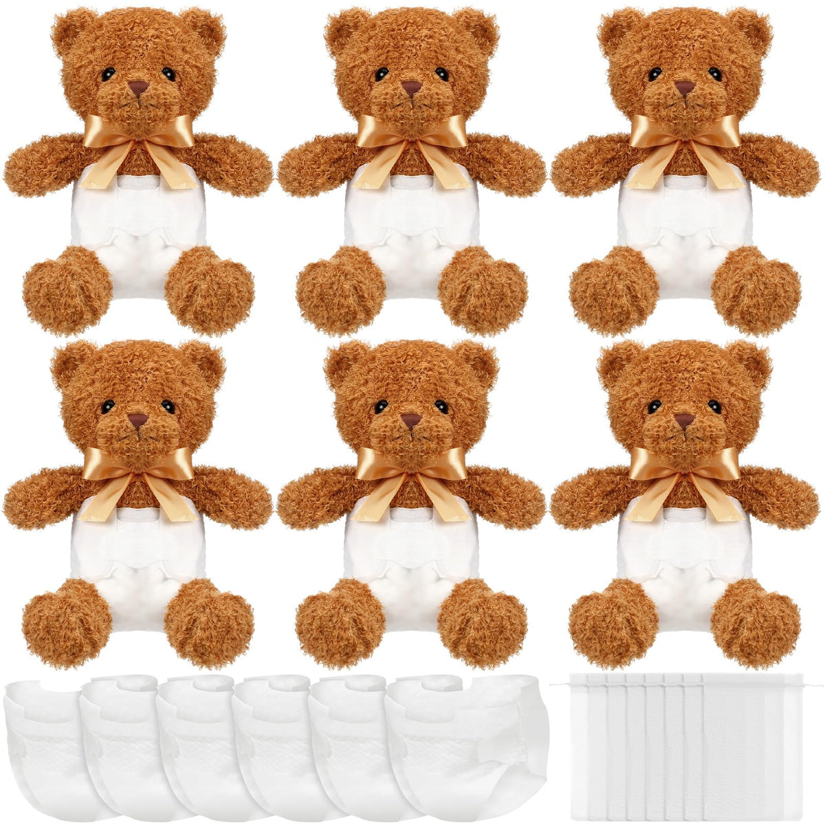 Seenelling bear blindfold diaper change kit enables interactive baby shower games