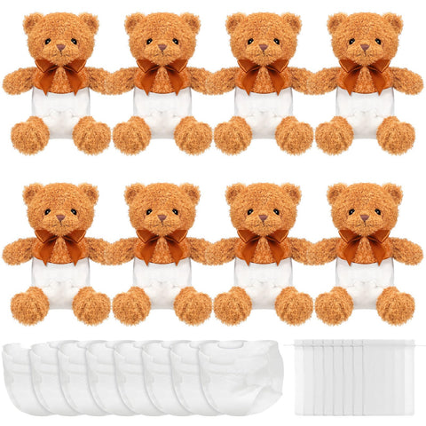 Seenelling bear blindfolded diaper change setup for an engaging baby shower game