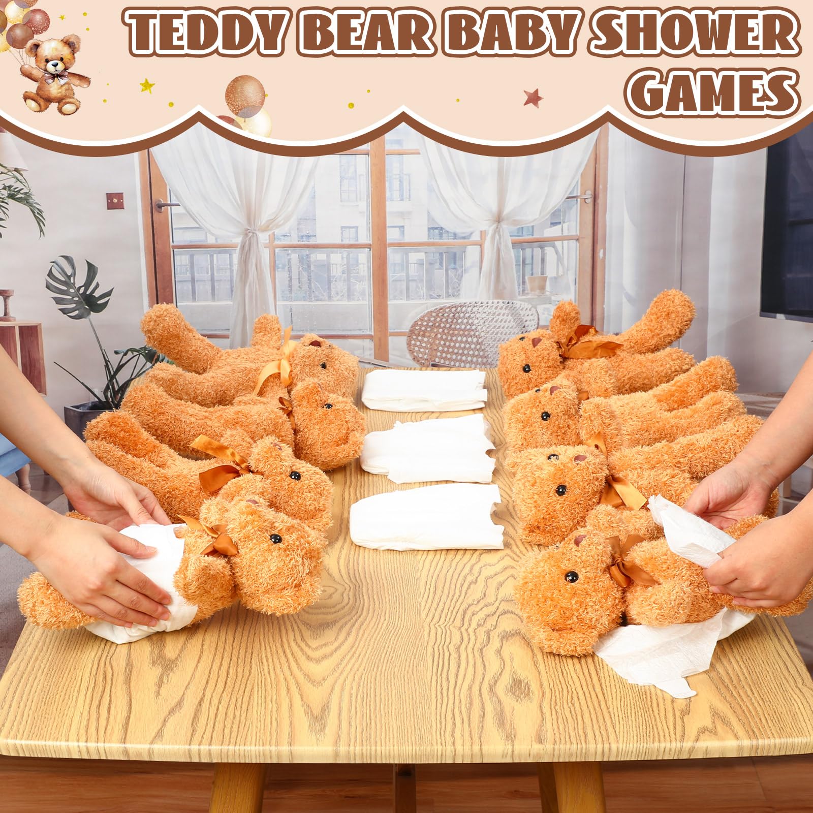 Seenelling bear relay game for a fun baby shower