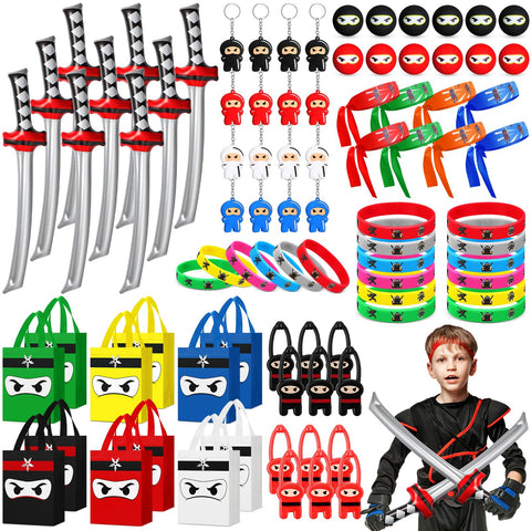 Seenelling ninja party bags in bold colors ideal for easy party favors.