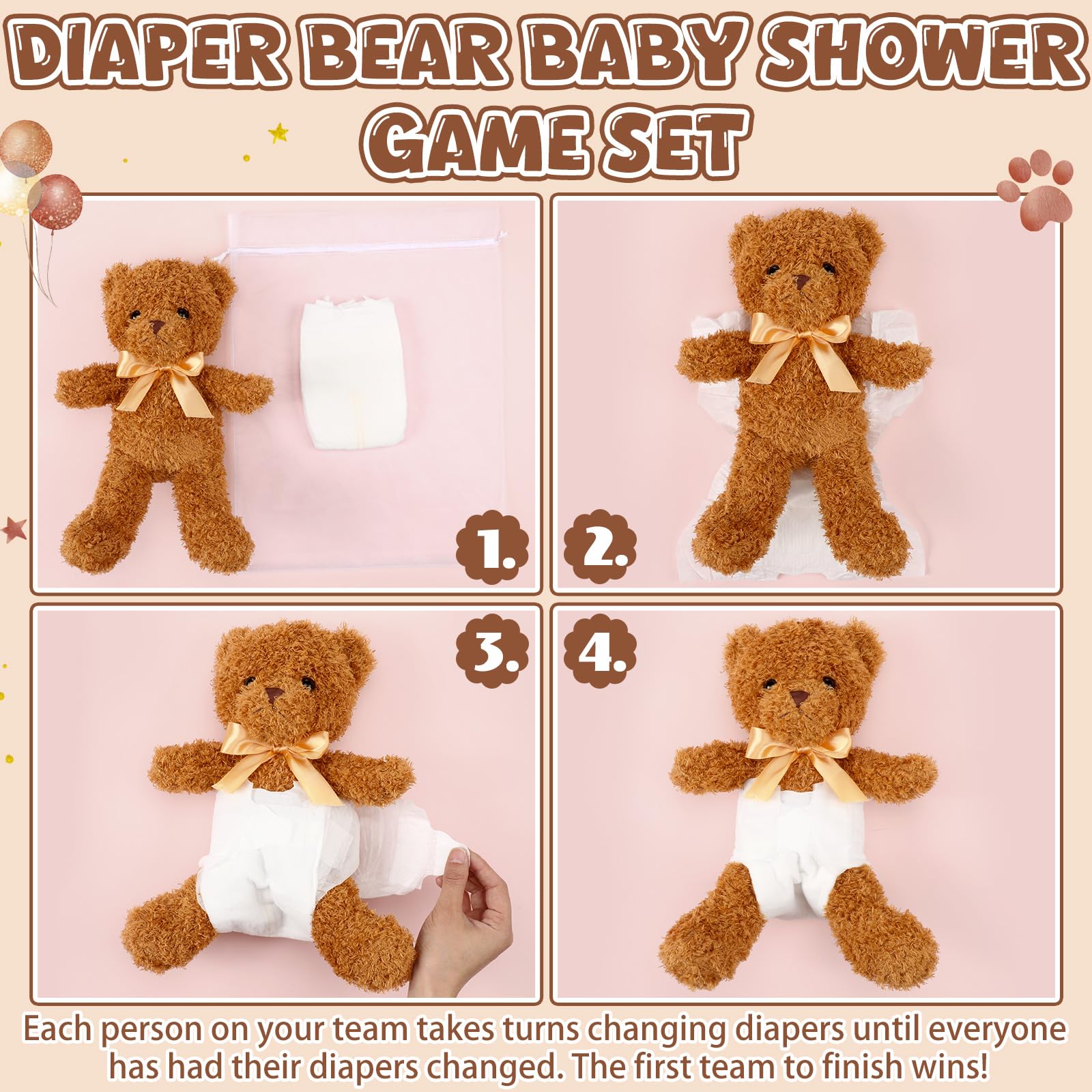 Seenelling white diapers for quick, tidy game setup
