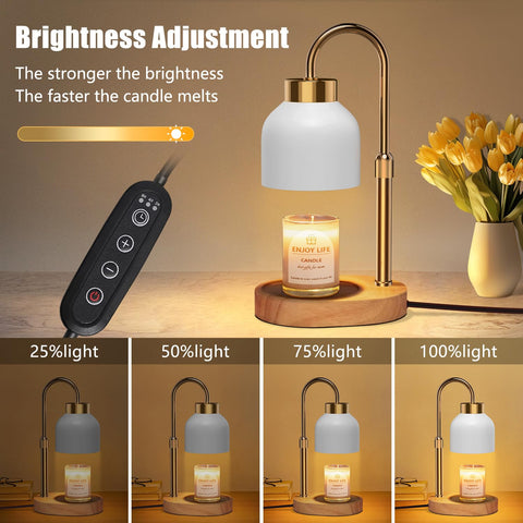 Seenlast adjustable-height warmer fits jar candles of various sizes with stable, non-slip base.