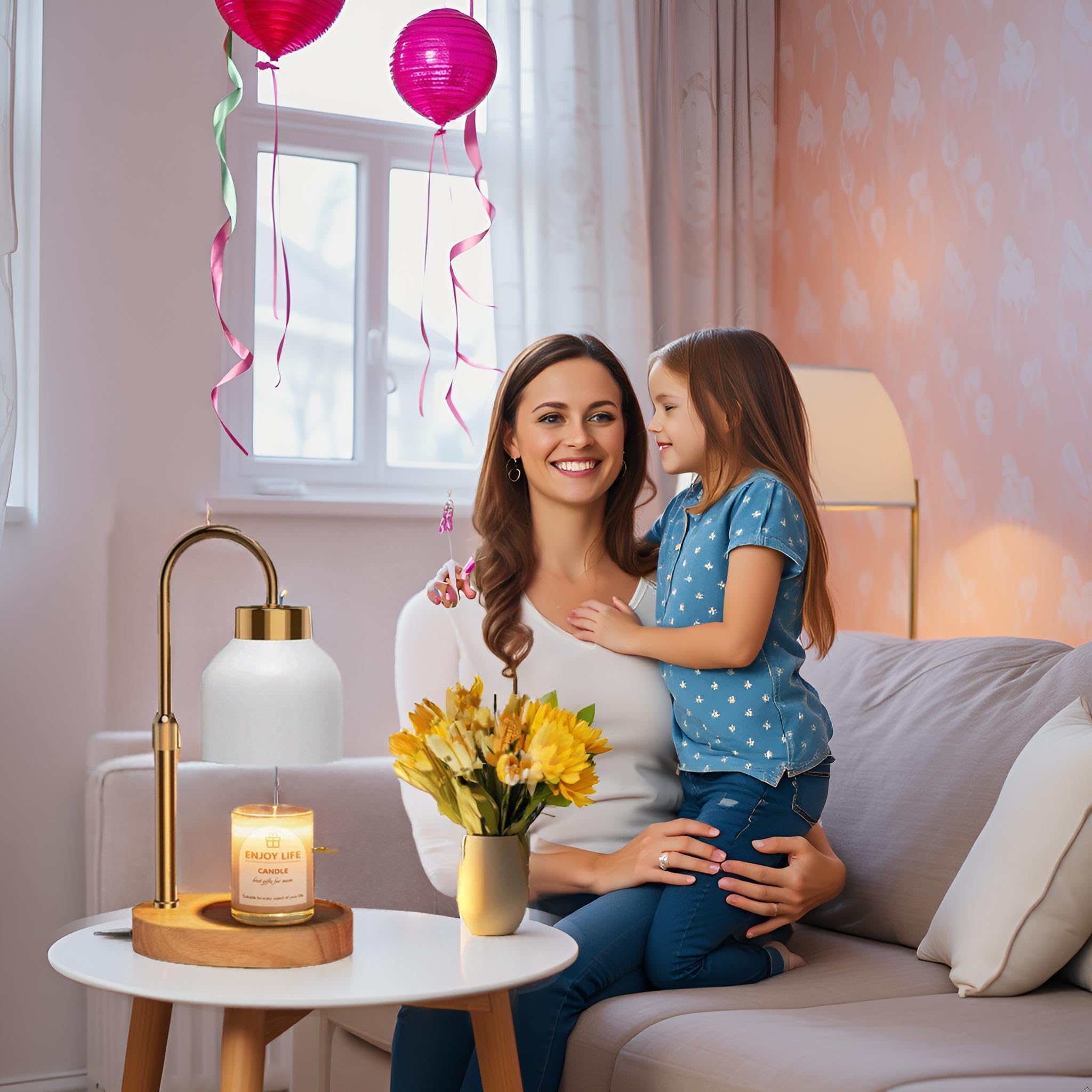 Seenlast candle warmer lamp provides flame-free ambiance ideal for reading or relaxing.
