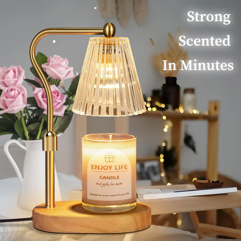 Seenlast candle warmer lamp wooden base with anti-slip pads for stability.