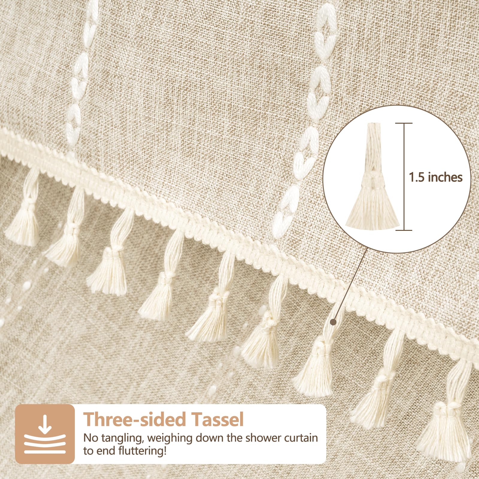 Seenus cotton stripes on linen-blend fabric create a refined, vintage-inspired look.