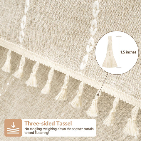 Seenus cotton stripes on linen-blend fabric create a refined, vintage-inspired look.