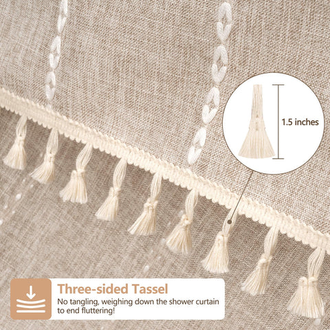 Seenus three-sided tassels weigh down the curtain for stable movement.