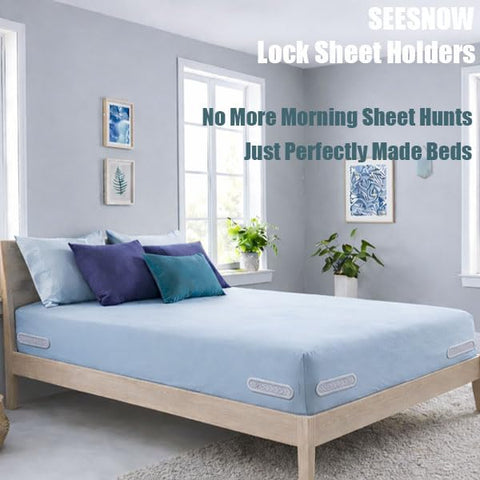 SEESNOW universal-fit sheet holder works with any mattress size.