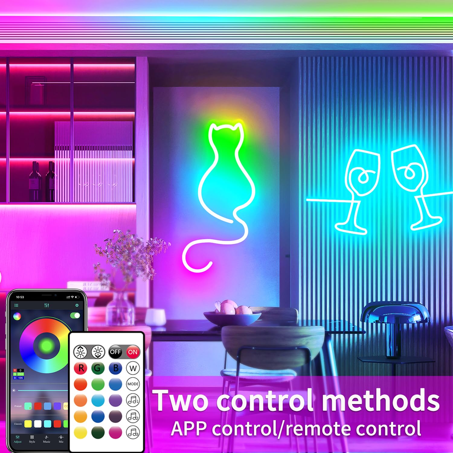 Segrass neon rope light with app control for easy customization