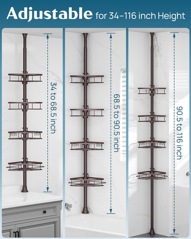 SEIRIONE four-basket storage shows ample space for shower items
