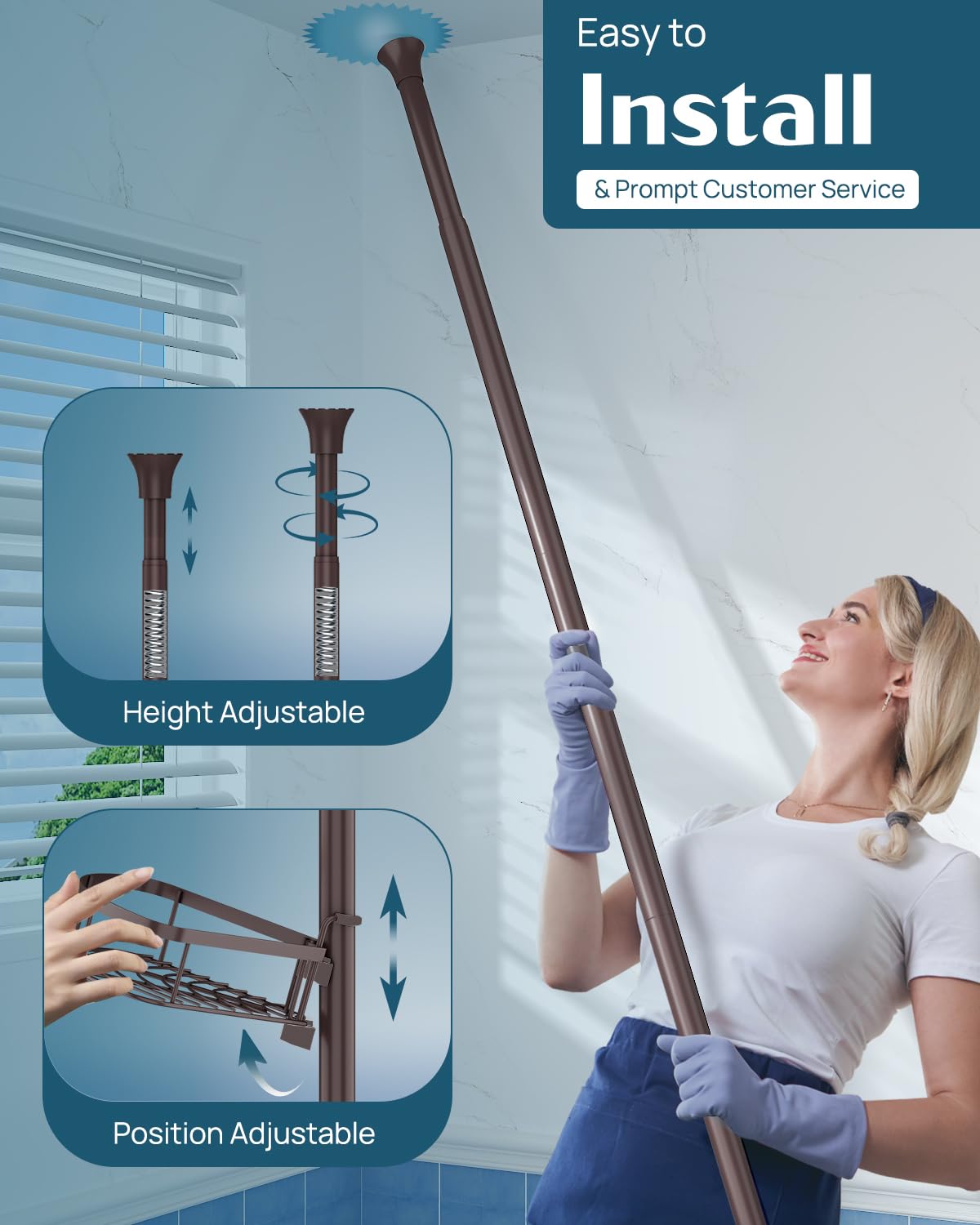 SEIRIONE included hooks and towel bar add handy drying options
