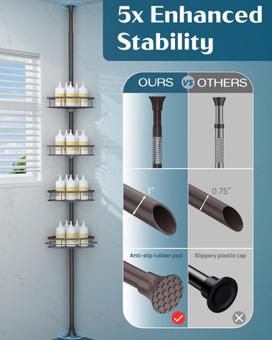 SEIRIONE rustproof stainless steel construction promises durable bathroom storage