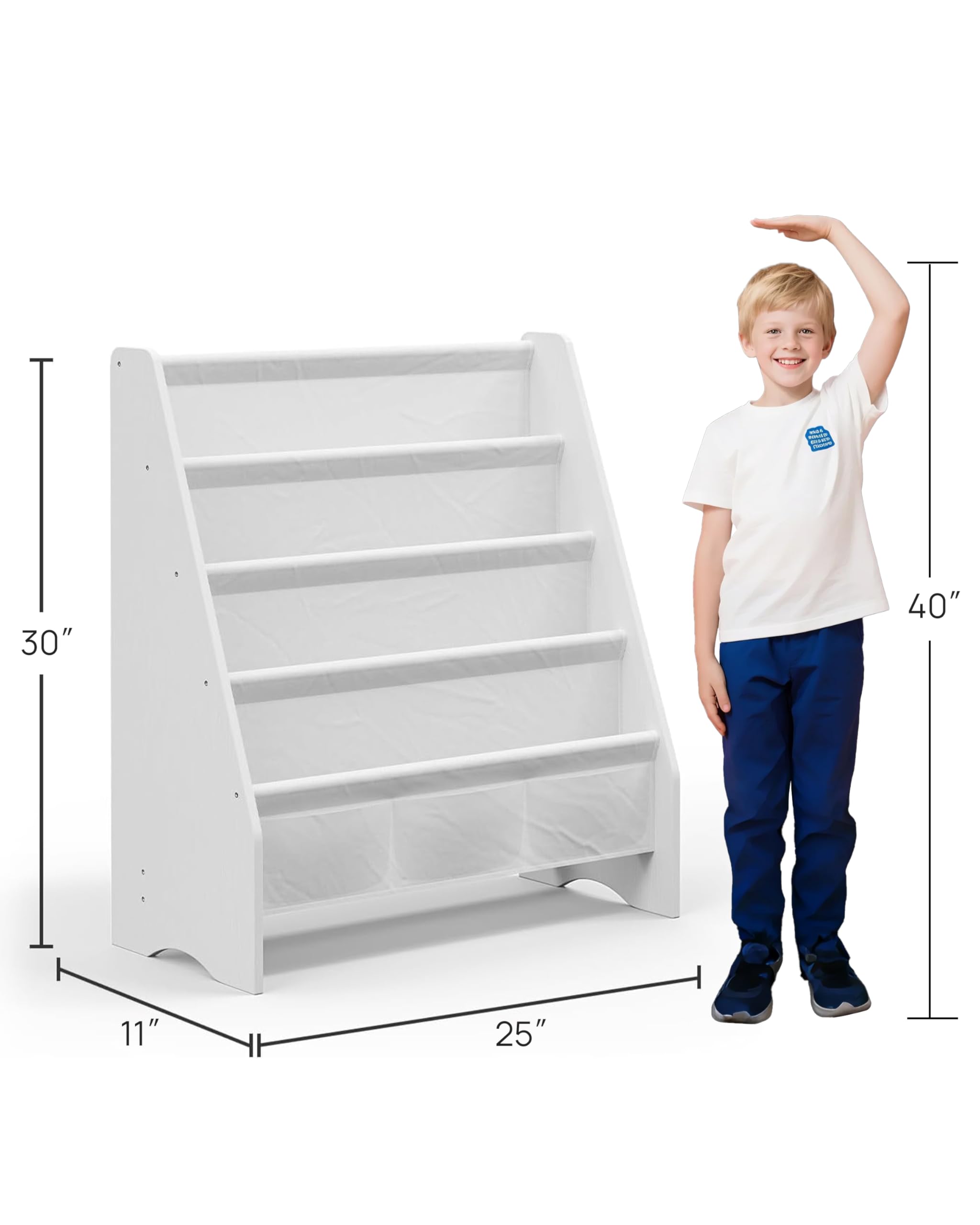SEIRIONE bookshelf showing face-forward display for easy title selection