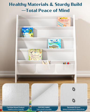 SEIRIONE bookshelf placed in a nursery setup for compact storage