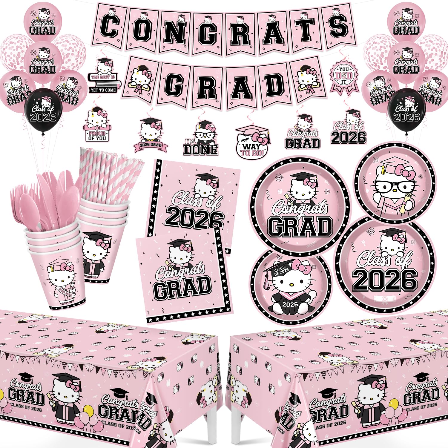 SEL pink graduation banner for Class of 2026 photos and décor