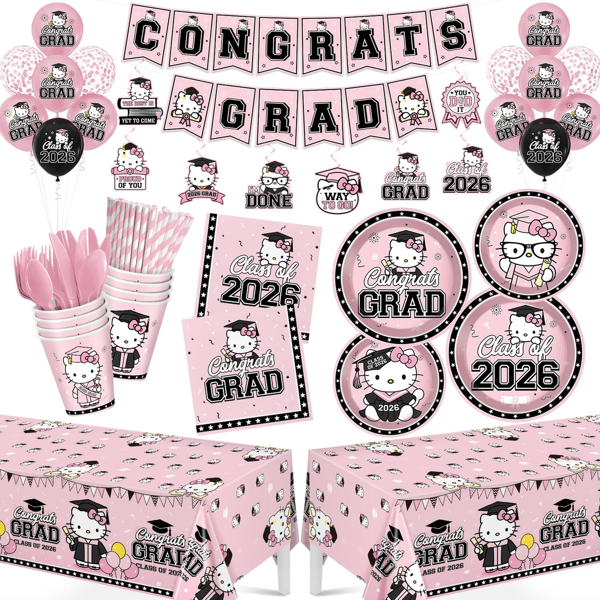 SEL pink graduation banner for Class of 2026 photos and décor
