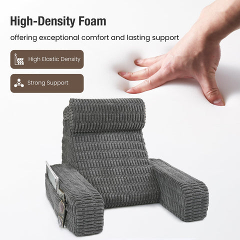 Selectico 19-inch backrest angled at 45 degrees to support posture while watching TV in bed