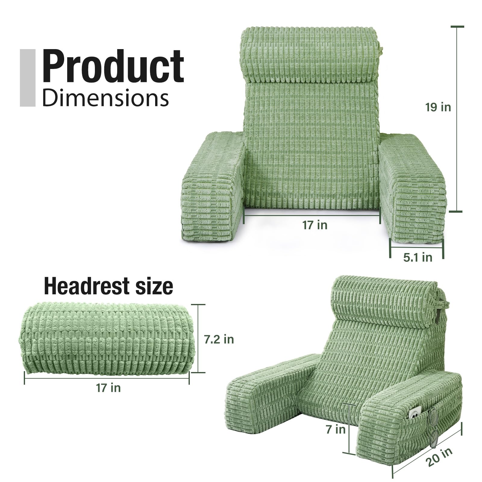 Selectico sturdy design supports reading resting or reclining in bed