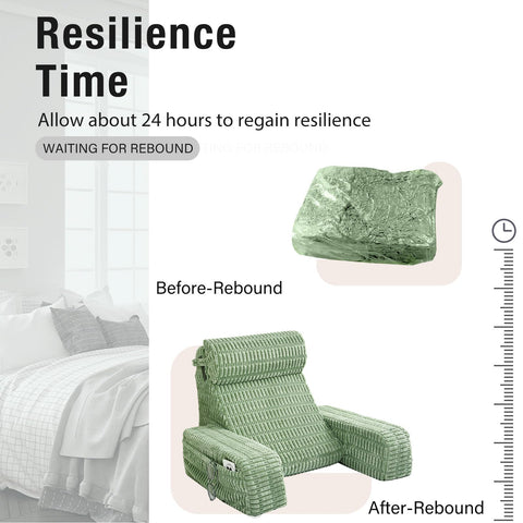 Selectico bed pillow blends with sage green decor