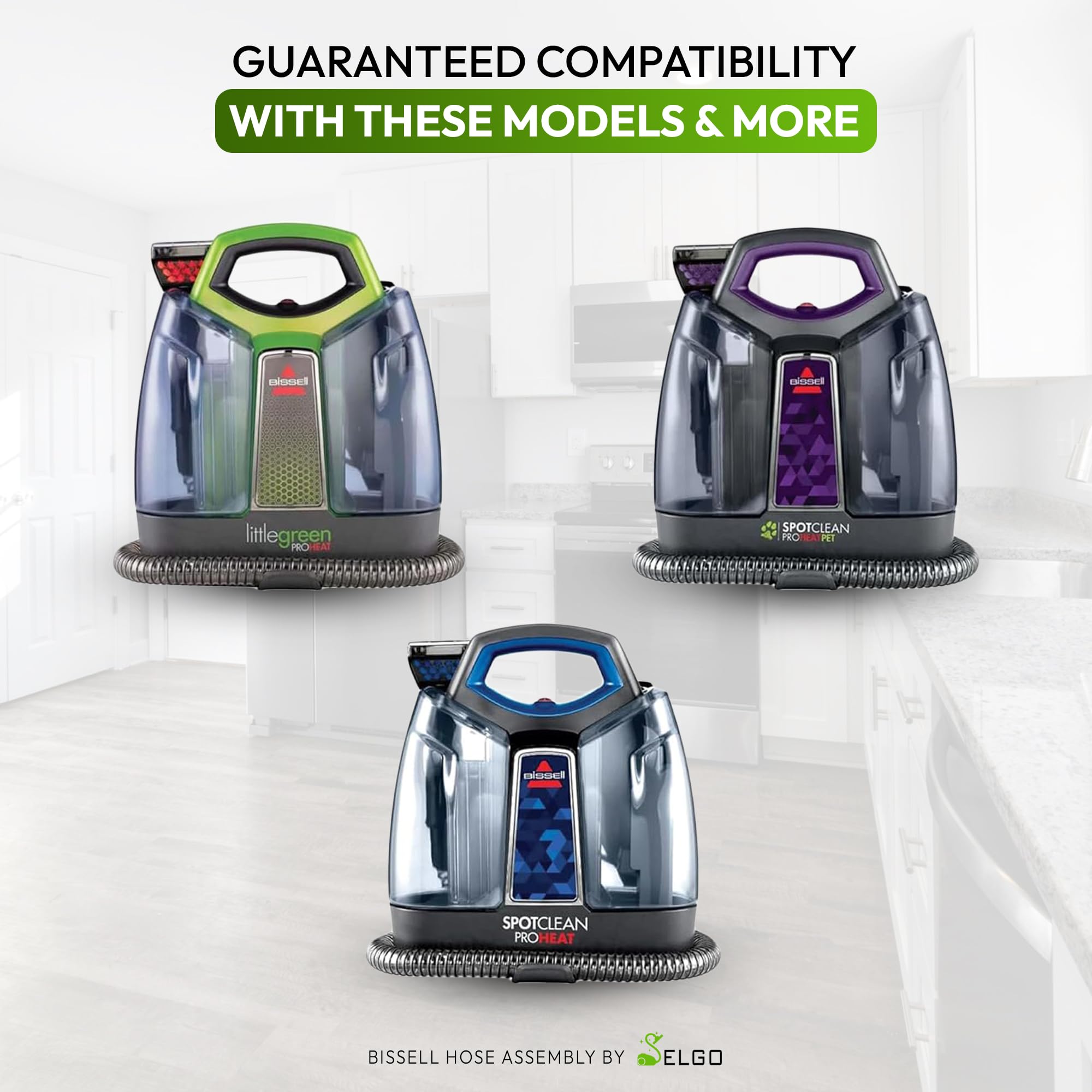 Selgo easy-install hose end simplifies replacement and reduces setup time.