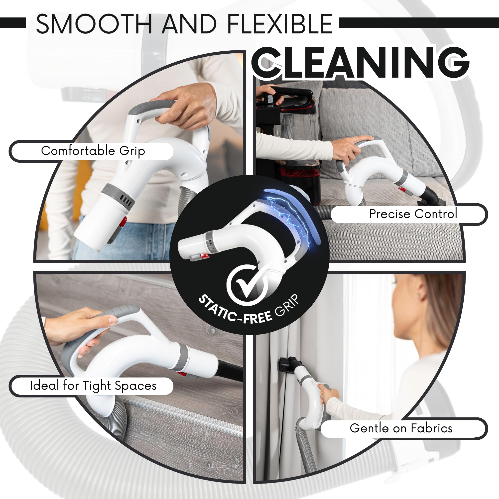 Selgo ergonomic handle provides comfortable grip for extended cleaning sessions.